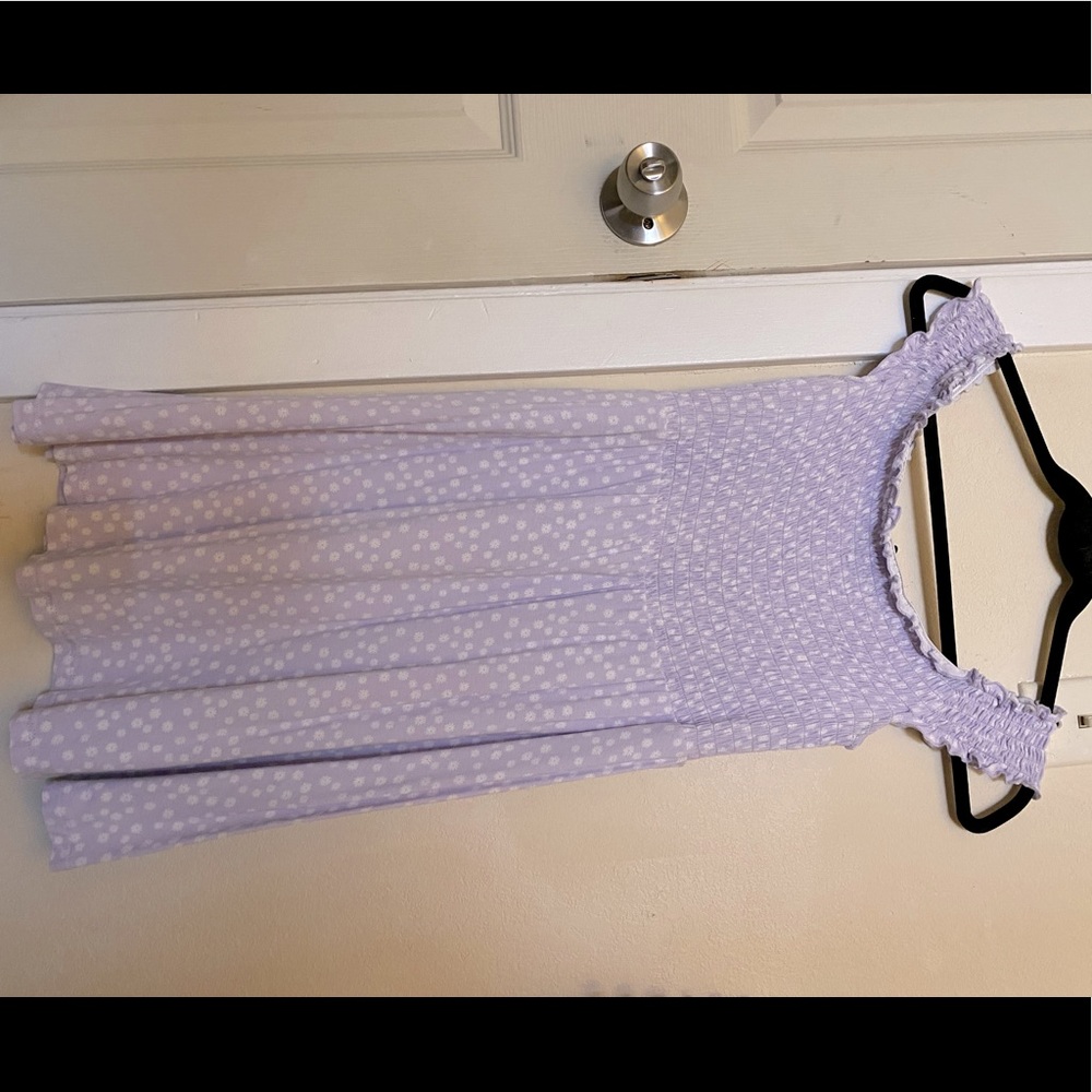 Forever 21 Smocked Top Lilac Purple Summer Dress Size Small